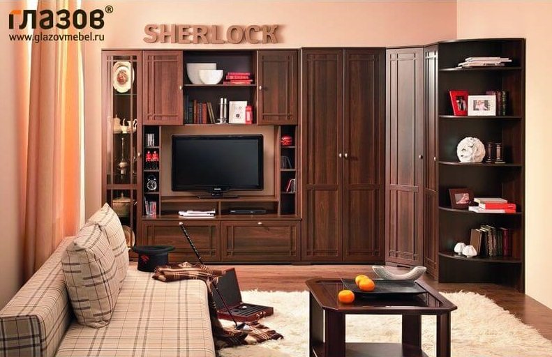 Шкаф угловой Sherlock 10 Стандарт орех шоколадный фото 5