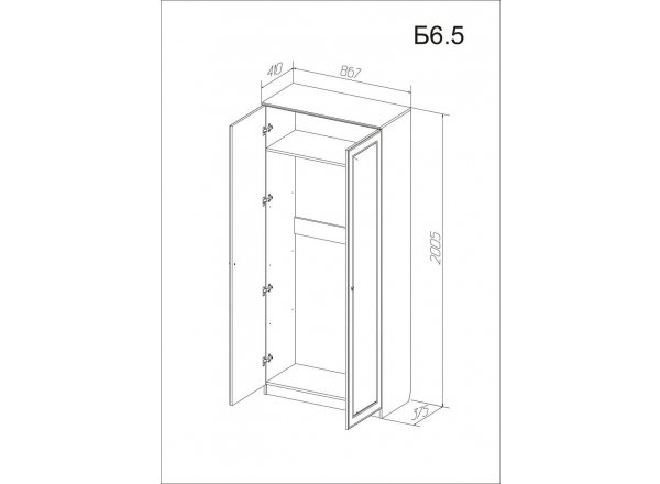 Двухдверный шкаф Благо-6 (арт. Б 6.5)