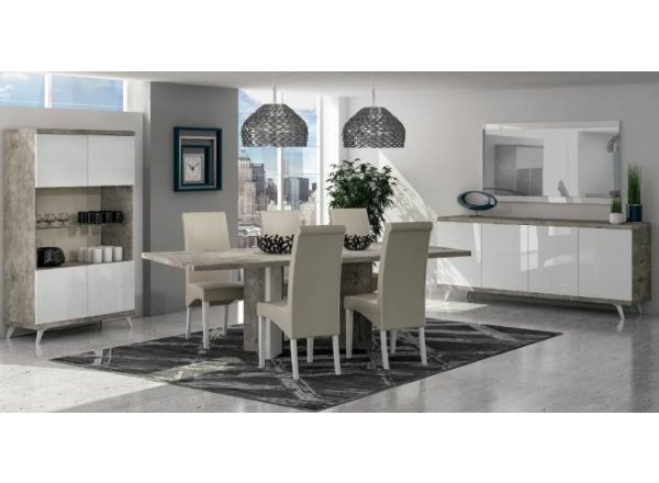 Шкаф витрина со стеклянными дверьми Treviso Grey