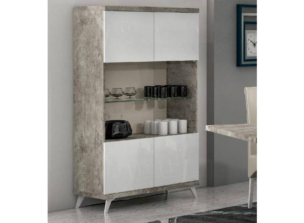 Шкаф витрина со стеклянными дверьми Treviso Grey