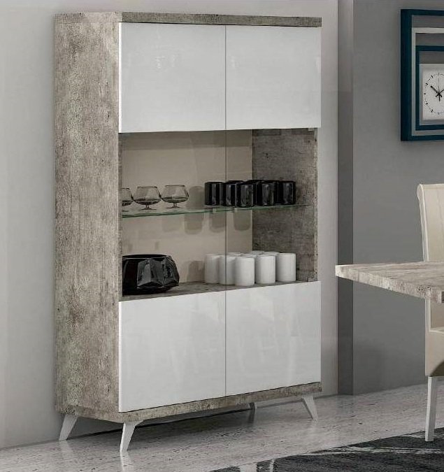 Шкаф витрина со стеклянными дверьми Treviso Grey